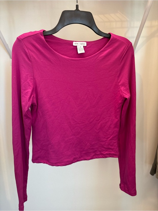 Eileen Fisher Tops - Eileen Fisher Long-Sleeve Crewneck Tee in Fuchsia